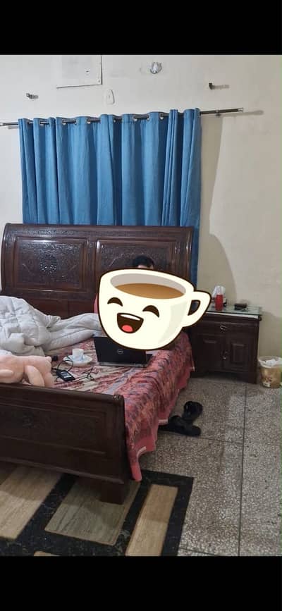 Double bed excellent quality along with 2 side tables