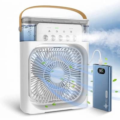 Rechargeable Mini Air Cooler Fan – USB + Power Bank