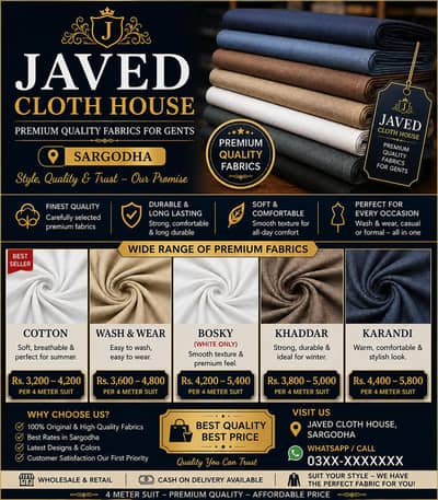 Premium quality Gents  Unstitched Suits_4 meter