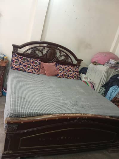 full size bed and full size show case and dressing table