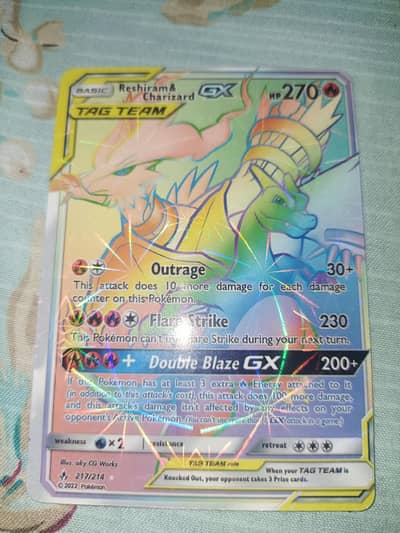 Reshiram & Charizard Pokemon Rare Card