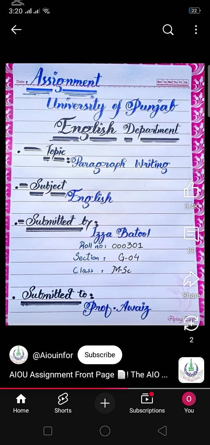 Assignments work 0