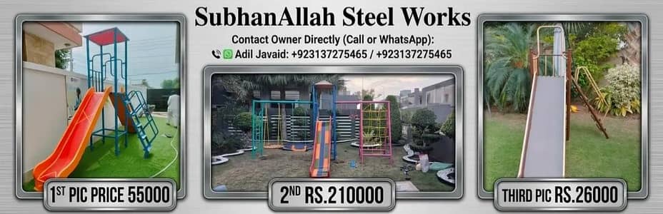 Playground equipment Slides| Steel swing | Hanging chai | Kids Jhoola