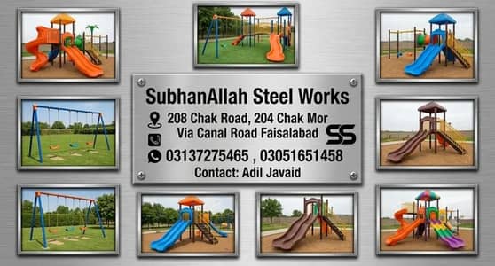 Playground equipment Slides| Steel swing | Hanging chai | Kids Jhoola