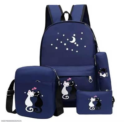 Cat Moon School Bag Set - Waterproof Backpack Set Rs. 2300 COD