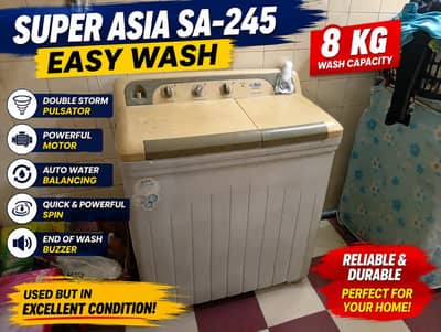 Super Asia SA-245 Easy Wash 8KG – Excellent Working Condition
