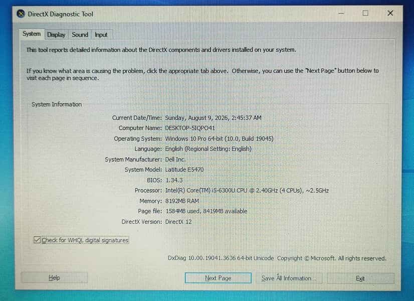 Dell Latitude E5470 8