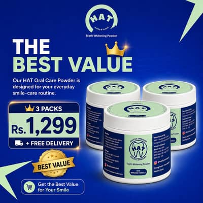 HAT TEETH WHITENING POWDER