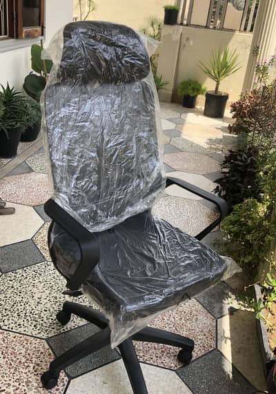 New Black Executive Office Chair with Headrest & Wheels