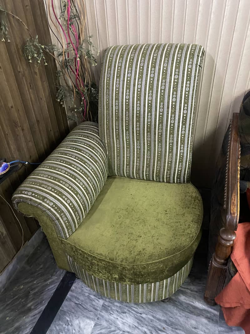 Green Long Back Sofa Set 1