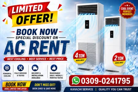  AC for Rent in Karachi | 4 Ton & 2 Ton Floor Standing AC on Rent