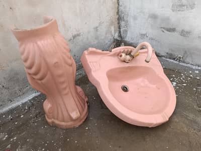 Big beautiful wash basin with hot and cold Tap