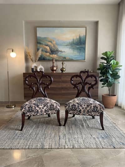 Pair of solid sheesham chairs