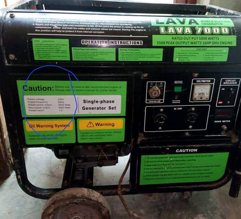 LEVRAGE generator 6.5kv 1