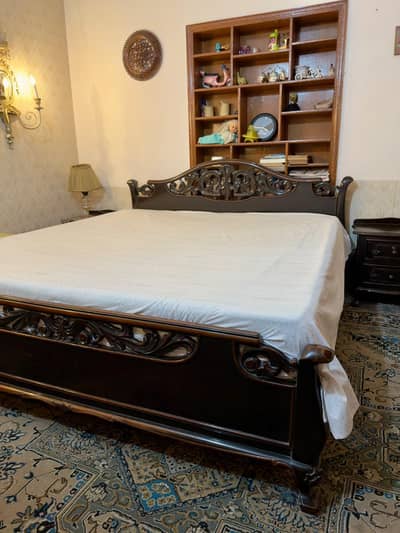 real Wood-Bed with dresser