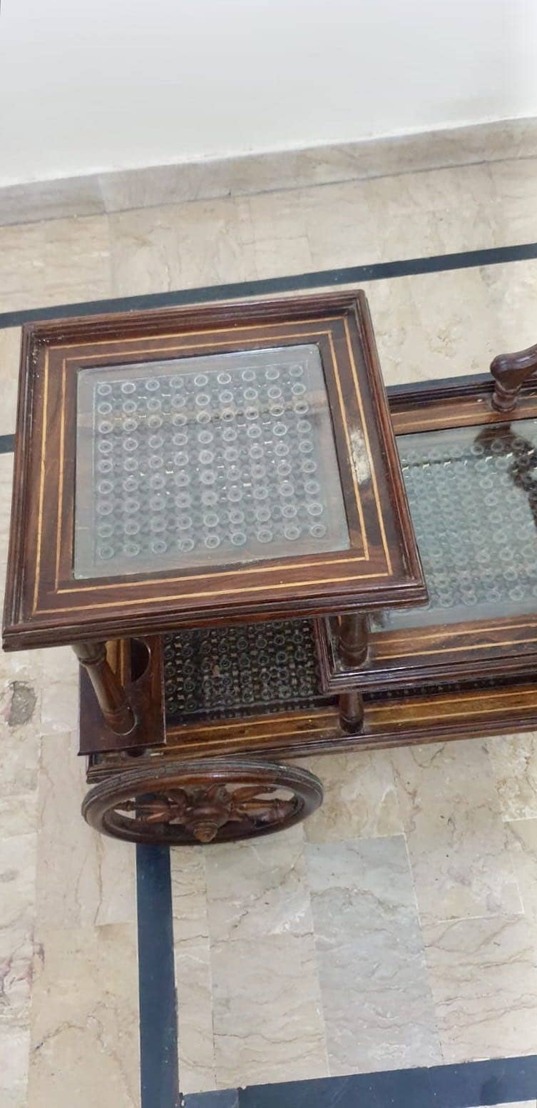 Premium Chinioti Solid Wood Tea Trolley 3