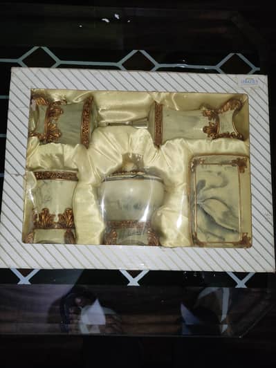 Home Centre Aquarius Bathroom Set | Brand New | Luxury Gold & Marble