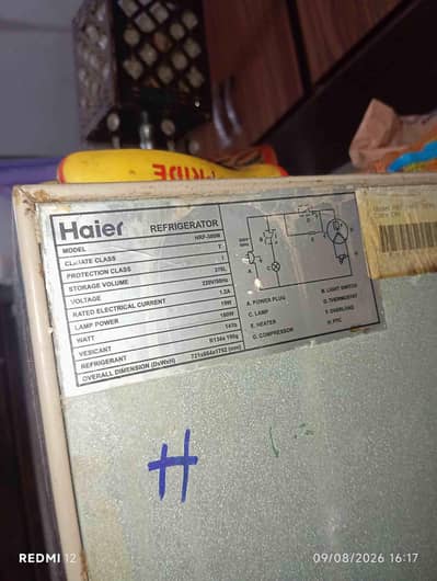 Haier Refrigerator HRF-380M (13 Cu Ft) - Excellent Working Condition