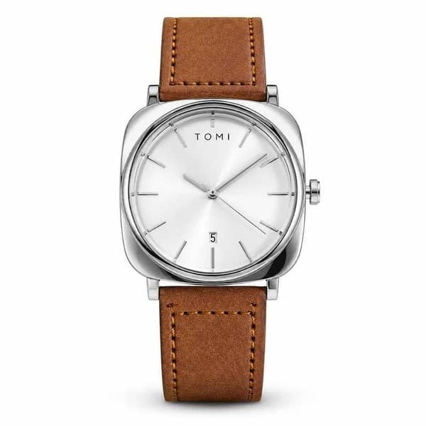 TOMI Watch for Men Leather Strap Quartz Watch Business Casual Style