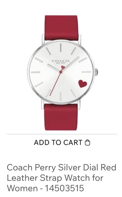Coach Perry Silver Dial Red Leather Strap Watch