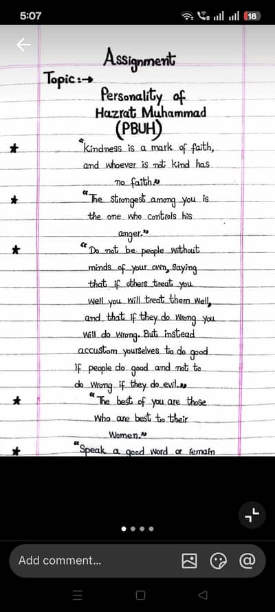 hand writing notes assignment work