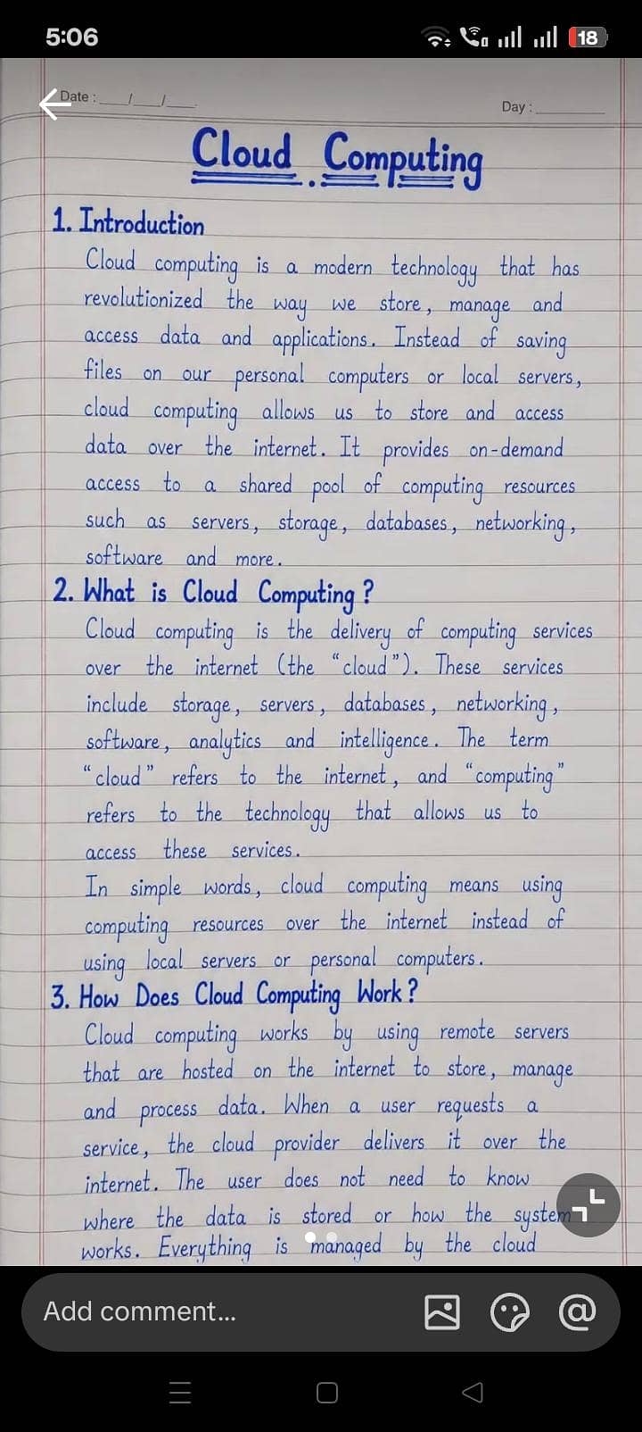 hand writing notes assignment work 4