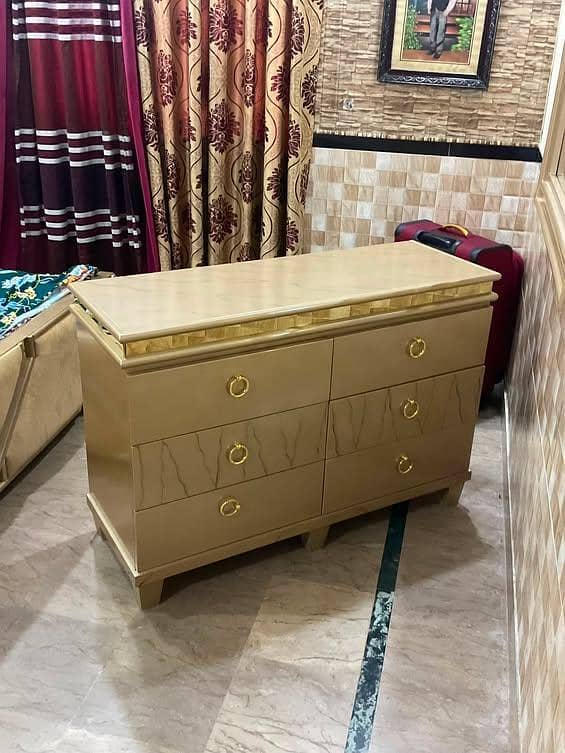 Bed with side table and dressing table 1