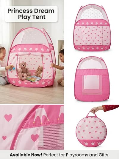 Pink Princess Castle Pop-Up Play Tent