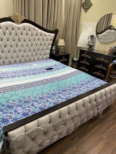 Complete Bed set, side tables, dressing table mirror