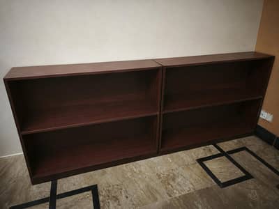 2-Piece Large Laminated Wooden Storage Shelves / Bookcase