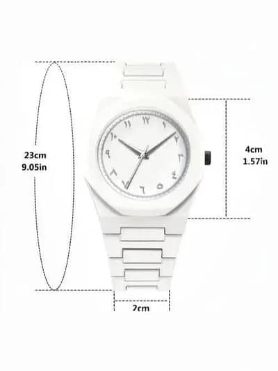 Premium Full White Arabic Dial Watch For Men&Women (Matte White Editio