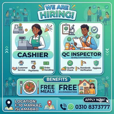 HIRING CASHIER AND QC INSPECTION