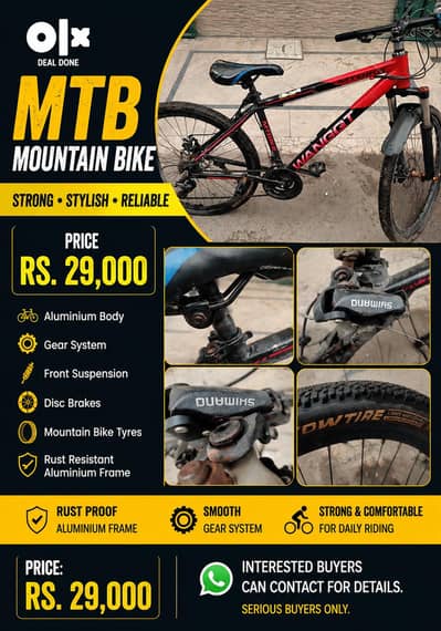  MTB Mountain Bike for Sale — Rs. 29,000