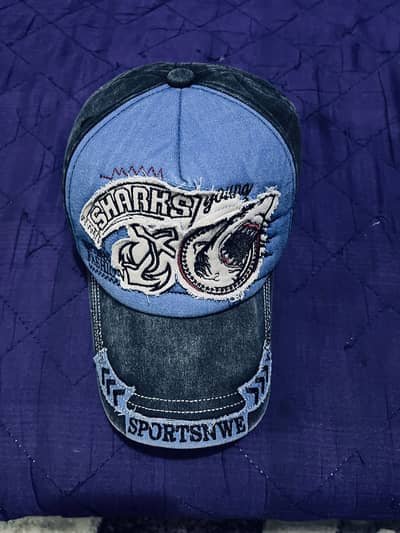 vintage shark embroidered heritage cap