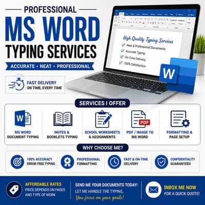 Professional MS word typing| PDF or image to Word