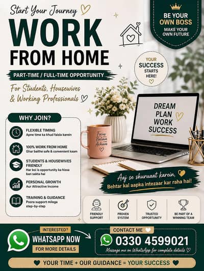 Online work from home part time/full time