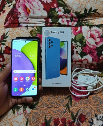 Samsung Mobile A52 With Complete Box