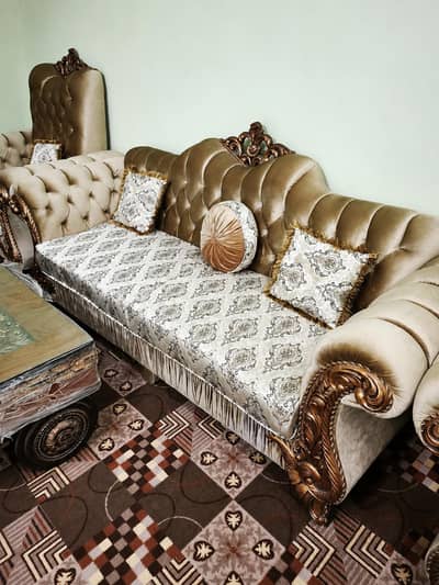 Premium 7-Seater Sofa Set with Center Table – Used Like New