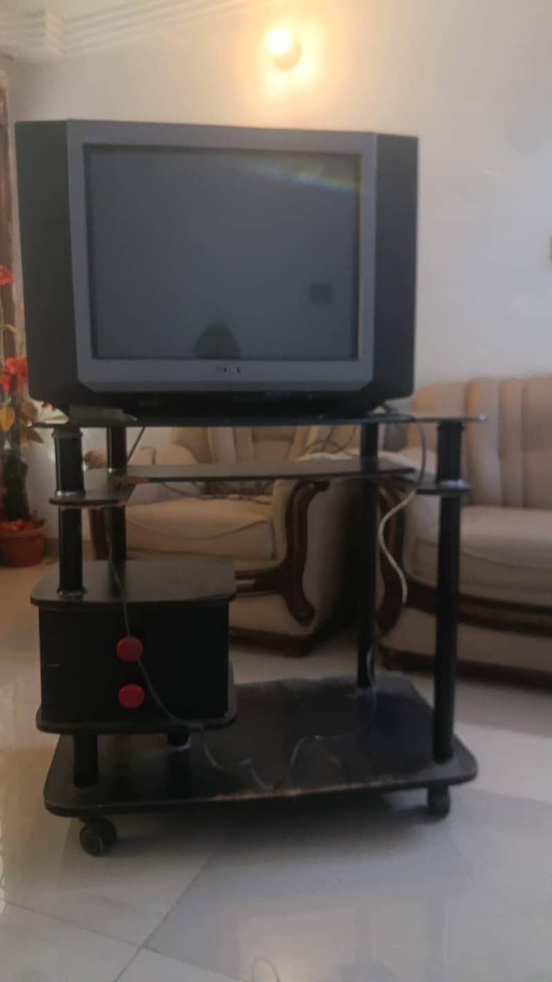 computer TV Table with TV 0