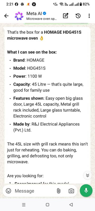 microwave oven