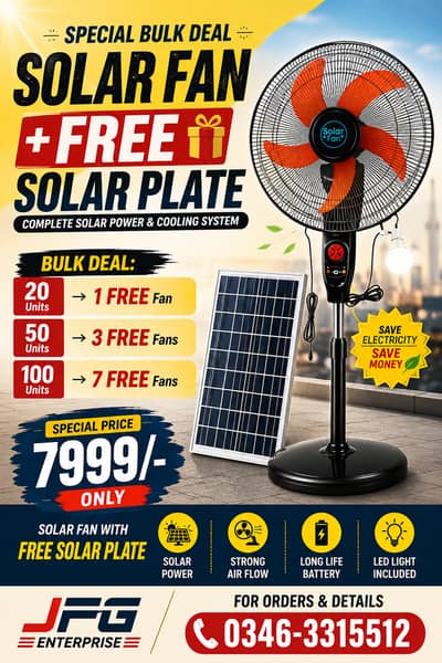 Solar Fan + Free Solar Plate | Wholesale & Bulk Orders