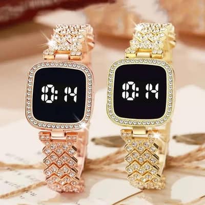 Stylish Women’s Crystal Bracelet Digital Touch Watch
