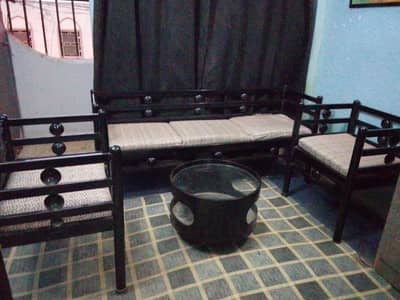 5 seater sofa set in black