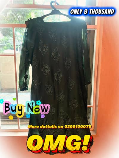 Brand New Bottle Green 3-Piece Embroidered Suit | Elegant Party Wear