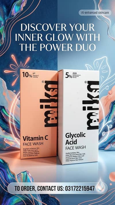 Glycolic acid & vitamin C face wash (pack of 2)