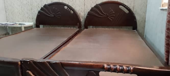 Used Wooden 2 Single Beds - Good Condition