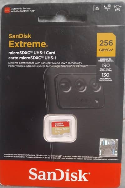 SanDisk Extreme256GB.  microSDXC™ UHS-I Card carte microSDXC™™ UHS-I