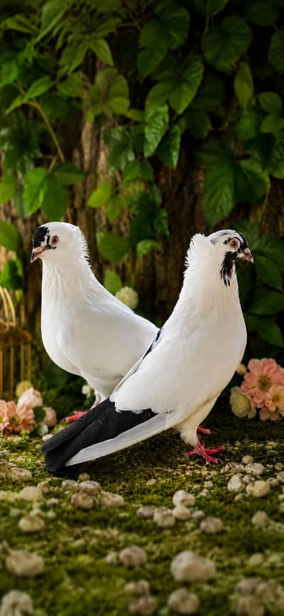 EEnglish nun breeder pair or frill back cross female
