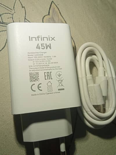 infnix hot 60i 45w original charger + data cable 03104055656