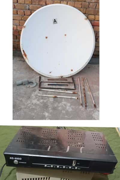  Satellite Dish Complete Set + NS-990D Receiver + LNB & Accessories